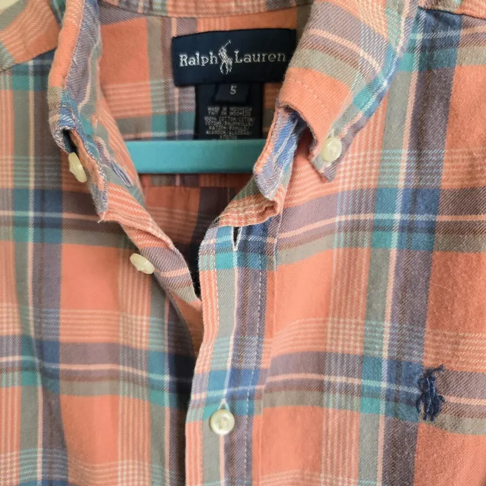 Ralph Lauren Boys Long Sleeve Button Down Shirt Size 5